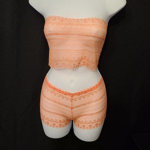 Lingerie - Light Salmon Sexy Lace 2 Piece $L-BUN$